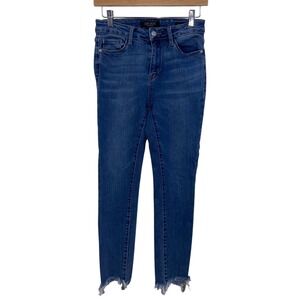 Judy Blue Woman's Skinny Jeans Frayed Hem High Rise‎ Denim Dark Wash Size 3/26